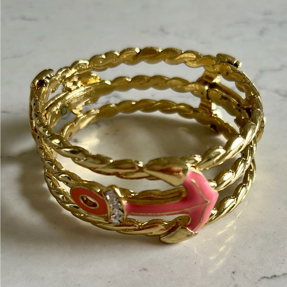 Lilly Pulitzer Gold and Pink Anchor Bracelet